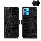 For OPPO Realme 9 Pro+ Crocodile Top Layer Cowhide Leather Phone Case(Black) - 1