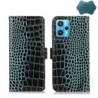 For OPPO Realme 9 Pro+ Crocodile Top Layer Cowhide Leather Phone Case(Green) - 1