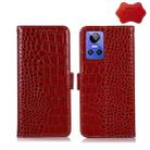 For OPPO Realme GT Neo3 Crocodile Top Layer Cowhide Leather Phone Case(Red) - 1