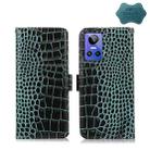 For OPPO Realme GT Neo3 Crocodile Top Layer Cowhide Leather Phone Case(Green) - 1