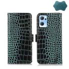 For OPPO Reno7 5G CN Version Crocodile Top Layer Cowhide Leather Phone Case(Green) - 1