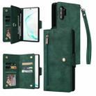For Samsung Galaxy Note10+ Rivet Buckle 9 Cards Three Fold Leather Phone Case(Green) - 1