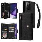 For Samsung Galaxy Note20 Ultra Rivet Buckle 9 Cards Three Fold Leather Phone Case(Black) - 1