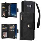 For Samsung Galaxy S8 Rivet Buckle 9 Cards Three Fold Leather Phone Case(Black) - 1