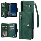 For Samsung Galaxy S8 Rivet Buckle 9 Cards Three Fold Leather Phone Case(Green) - 1