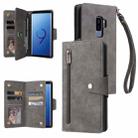 For Samsung Galaxy S9+ Rivet Buckle 9 Cards Three Fold Leather Phone Case(Grey) - 1