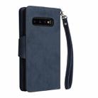 For Samsung Galaxy S10+ Rivet Buckle 9 Cards Three Fold Leather Phone Case(Blue) - 3