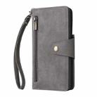 For Samsung Galaxy S21+ Rivet Buckle 9 Cards Three Fold Leather Phone Case(Grey) - 2