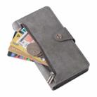 For Samsung Galaxy S21+ Rivet Buckle 9 Cards Three Fold Leather Phone Case(Grey) - 4