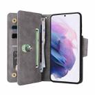 For Samsung Galaxy S21+ Rivet Buckle 9 Cards Three Fold Leather Phone Case(Grey) - 5