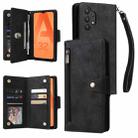 For Samsung Galaxy A32 5G Rivet Buckle 9 Cards Three Fold Leather Phone Case(Black) - 1