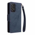 For Samsung Galaxy A52 5G Rivet Buckle 9 Cards Three Fold Leather Phone Case(Blue) - 3