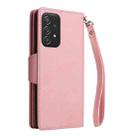 For Samsung Galaxy A52 5G Rivet Buckle 9 Cards Three Fold Leather Phone Case(Rose Gold) - 3