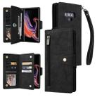 For Samsung Galaxy Note9 Rivet Buckle 9 Cards Three Fold Leather Phone Case(Black) - 1