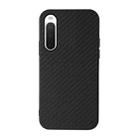 For Sony Xperia 10 IV Carbon Fiber Skin PU + PC + TPU Shockprof Protective Phone Case(Black) - 1