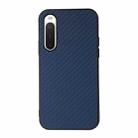 For Sony Xperia 10 IV Carbon Fiber Skin PU + PC + TPU Shockprof Protective Phone Case(Blue) - 1