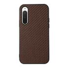 For Sony Xperia 10 IV Carbon Fiber Skin PU + PC + TPU Shockprof Protective Phone Case(Brown) - 1