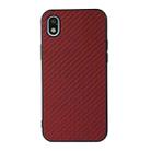 For Sony Xperia Ace III Carbon Fiber Skin PU + PC + TPU Shockprof Protective Phone Case(Red) - 1