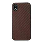 For Sony Xperia Ace III Carbon Fiber Skin PU + PC + TPU Shockprof Protective Phone Case(Brown) - 1