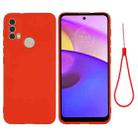 For Motorola Moto E20 / E30 / E40 Pure Color Liquid Silicone Shockproof Phone Case(Red) - 1