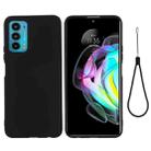 For Motorola Edge 20 Pure Color Liquid Silicone Shockproof Phone Case(Black) - 1