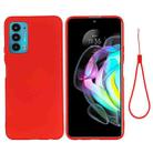 For Motorola Edge 20 Pure Color Liquid Silicone Shockproof Phone Case(Red) - 1