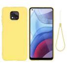 For Motorola Moto G Power (2021) Pure Color Liquid Silicone Shockproof Phone Case(Yellow) - 1