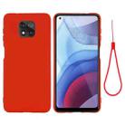 For Motorola Moto G Power (2021) Pure Color Liquid Silicone Shockproof Phone Case(Red) - 1