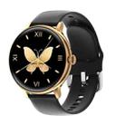 Q71 Pro 1.28 inch TFT Screen Silicone Strap Smart Watch, Support Bluetooth Call / Menstrual Cycle Reminder(Black Gold) - 1