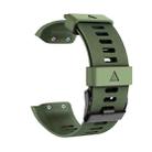 For Garmin Forerunner 35 Black Buckle Silicone Watch Band(Army Green) - 1