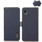 For Sony Xperia Ace III KHAZNEH Side-Magnetic Litchi Genuine Leather RFID Phone Case(Blue) - 1