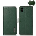 For Sony Xperia Ace III KHAZNEH Side-Magnetic Litchi Genuine Leather RFID Phone Case(Green) - 1