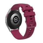 20mm Pockmarked Tonal Buckle Silicone Watch Band for Huawei Watch / Samsung Galaxy Watch(Wine Red) - 1
