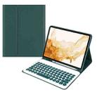 +X3 Universal Candy Color Round Keys Bluetooth Keyboard Leather Case(Dark Night Green) - 1