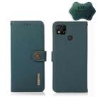 For Xiaomi Redmi 10A KHAZNEH Custer Genuine Leather RFID Phone Case(Green) - 1