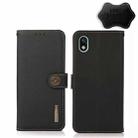 For Sony Xperia Ace III KHAZNEH Custer Genuine Leather RFID Phone Case(Black) - 1