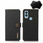 For Kyocera Android One S9 KHAZNEH Custer Genuine Leather RFID Phone Case(Black) - 1