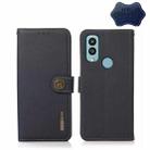 For Kyocera Android One S9 KHAZNEH Custer Genuine Leather RFID Phone Case(Blue) - 1