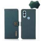 For Kyocera Android One S9 KHAZNEH Custer Genuine Leather RFID Phone Case(Green) - 1