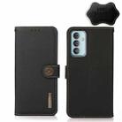 For Samsung Galaxy F23 / M23 KHAZNEH Custer Genuine Leather RFID Phone Case(Black) - 1