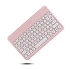 X4 Universal Round Keys Panel Spray Color Bluetooth Keyboard(Light Pink) - 1