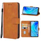 Leather Phone Case For Huawei nova Y70 Plus(Brown) - 1