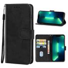 For iPhone 14 Plus Leather Phone Case  (Black) - 1