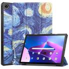 For Lenovo Tab M10 Plus 10.6 3rd Gen 2022 Custer Painted 3-Fold Holder Leather Tablet Case(Starry Sky) - 1