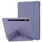 For Samsung Galaxy Tab S8 / S7 Deformation Silicone Leather Tablet Case(Purple) - 1