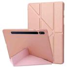 For Samsung Galaxy Tab S8 / S7 Deformation Silicone Leather Tablet Case(Rose Gold) - 1