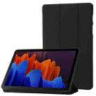 For Samsung Galaxy Tab S8 / S7 3-Fold Holder Silicone Leather Tablet Case(Black) - 1
