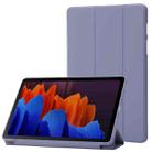 For Samsung Galaxy Tab S8 / S7 3-Fold Holder Silicone Leather Tablet Case(Purple) - 1