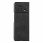 For vivo X Fold Precise Hole Cowhide Texture PU Phone Case(Black) - 1