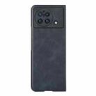 For vivo X Fold Precise Hole Cowhide Texture PU Phone Case(Blue) - 1